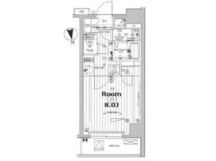 プロスタイルウェルス品川戸越MD(1K/2階)の間取り写真