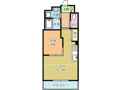 ソレイユ・ルヴァン赤坂(1LDK/3階)の間取り写真