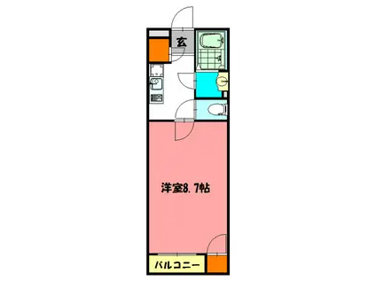 クレイノルピナス参番館(1K/1階)の間取り写真