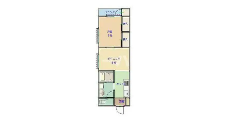 菊栄ハイツ 4階階 間取り