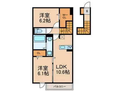 ルートサンヨウ(2LDK/2階)の間取り写真