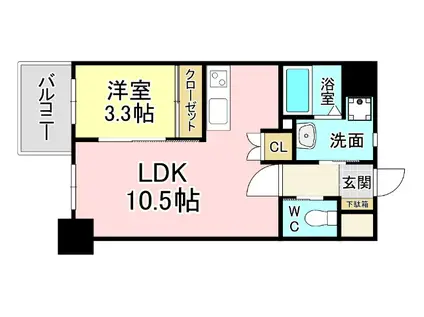 PROTOCITYTOBATA(1LDK/3階)の間取り写真