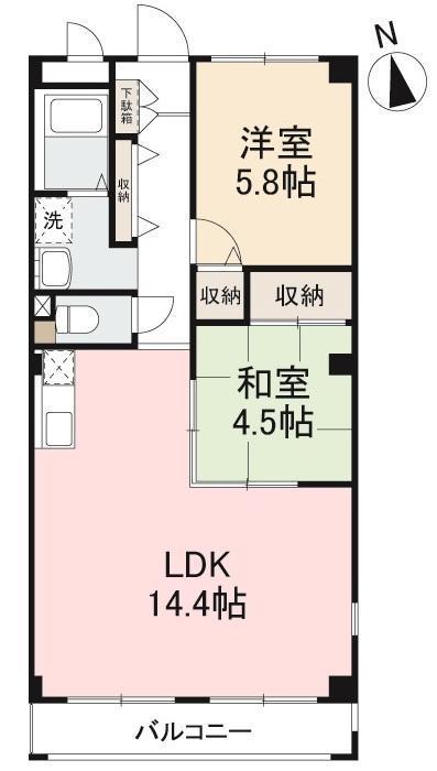 メゾン・ド・パリスA・B(2LDK/3階)の間取り写真