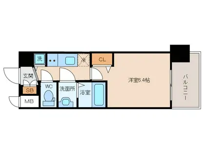 アドバンス新大阪ウエストゲートII(1K/9階)の間取り写真