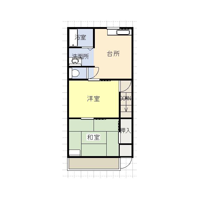恵巳ハイツ(2DK/2階)の間取り写真