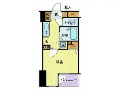 フォレシティ六本木(1K/5階)の間取り写真