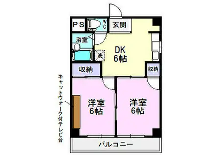 エムズハウス栄(2DK/2階)の間取り写真