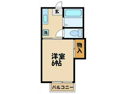 コーポヒルサイド(1K/2階)の間取り写真