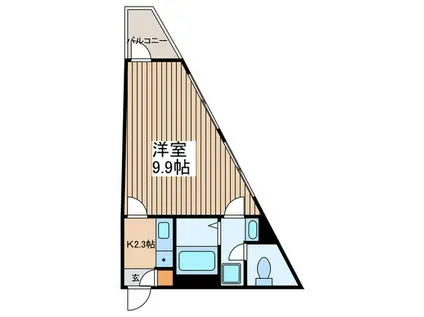 CLASSO春日部(1K/1階)の間取り写真