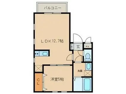 MAPLE(1LDK/1階)の間取り写真