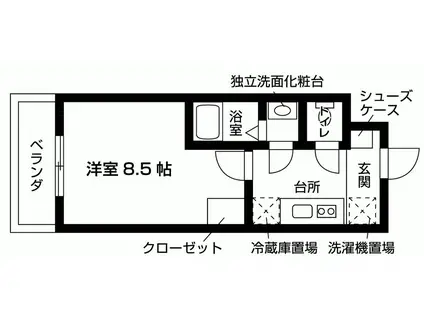 JOY COURT南片江(1K/1階)の間取り写真