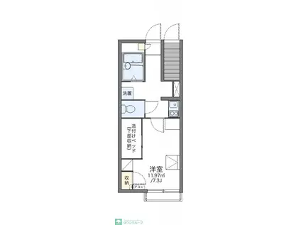 レオパレスLUMIERE元町II(1K/1階)の間取り写真