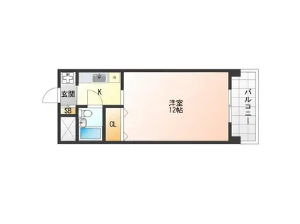 フラットライフワーク甲子園(1K/3階)の間取り写真