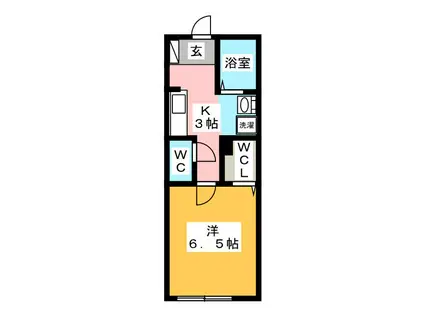 リヴェール湘南(1K/1階)の間取り写真