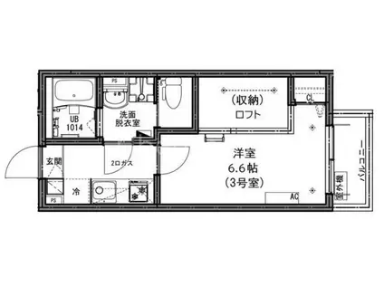 KEIAI RESIDENCE 北越谷III(1K/3階)の間取り写真
