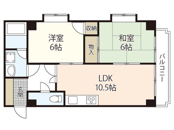 ハーシオンフルタII(2LDK/2階)の間取り写真