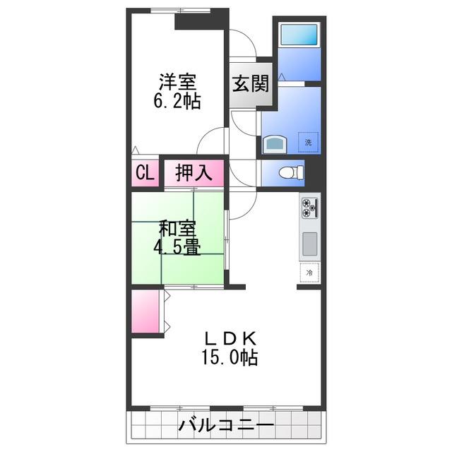 雅マンション(2LDK/2階)の間取り写真