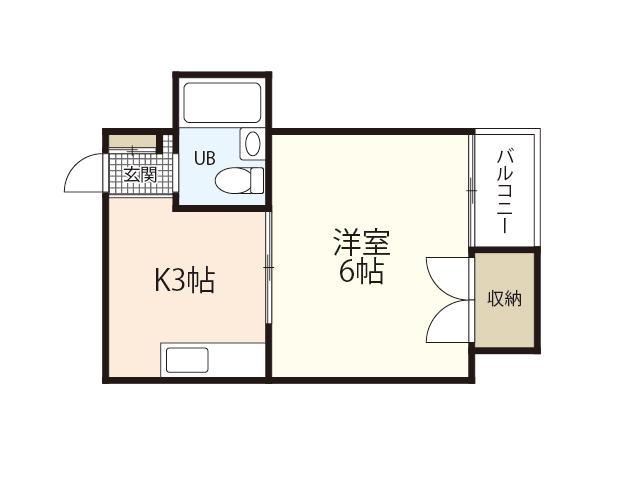 愛宕ビル(1DK/4階)の間取り写真