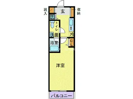 カスタリア蔵前(1K/9階)の間取り写真