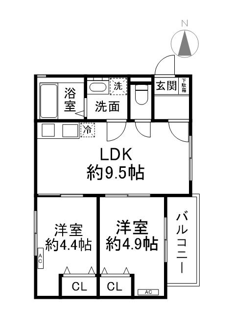 D PORTA IRIS(2LDK/1階)の間取り写真