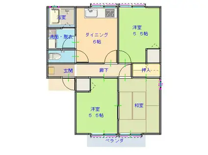 セジュールFURUYAB(3DK/1階)の間取り写真