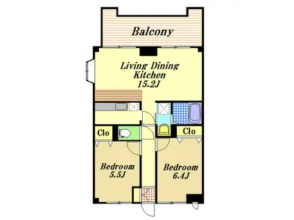 クレスタ妙典(2LDK/4階)の間取り写真