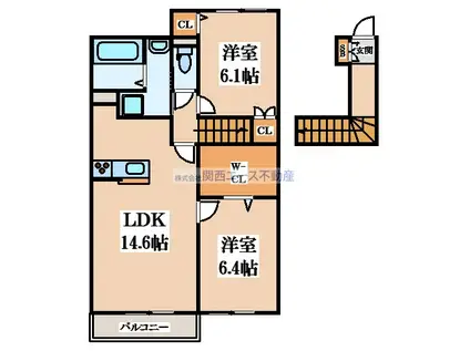 LEISTIII(2LDK/2階)の間取り写真