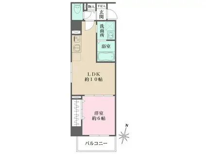 フレア・F(1LDK/5階)の間取り写真