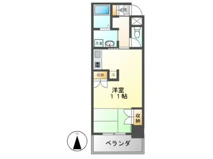 鶴舞ガーデンコート(ワンルーム/12階)の間取り写真