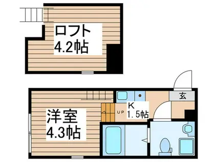 レガーミ(ワンルーム/1階)の間取り写真