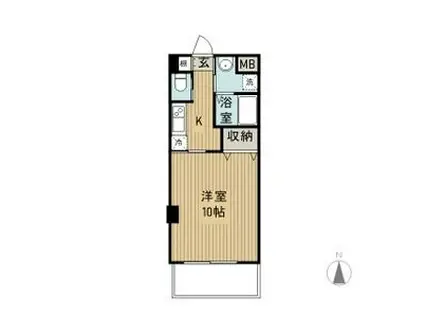 ロックウェル石名坂(1K/1階)の間取り写真