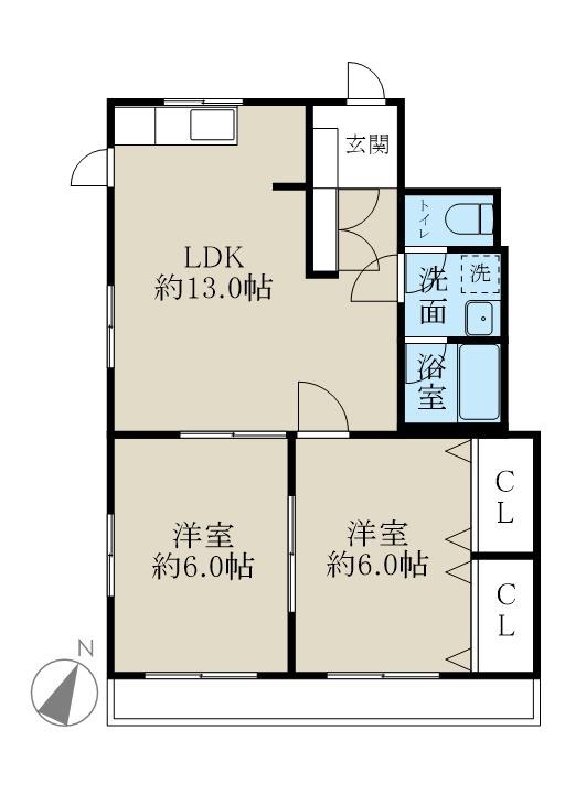 ロイヤル文京(2LDK/3階)の間取り写真