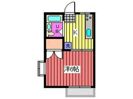 カーサヴェルデ関谷2(1K/2階)の間取り写真