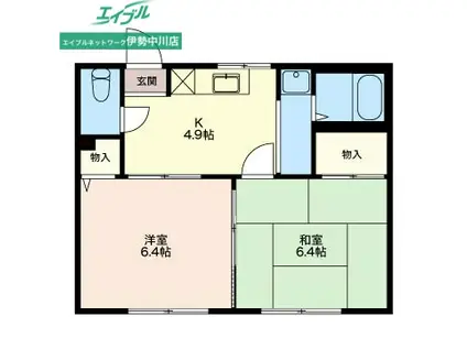 カーサN B(2K/2階)の間取り写真