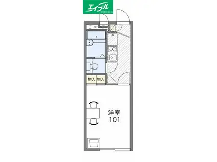 レオパレスブルースカイIV(1K/2階)の間取り写真