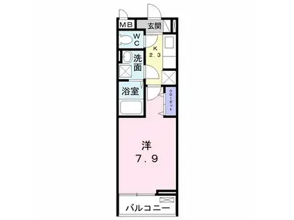 フォンターナ・ソーレ(1K/3階)の間取り写真