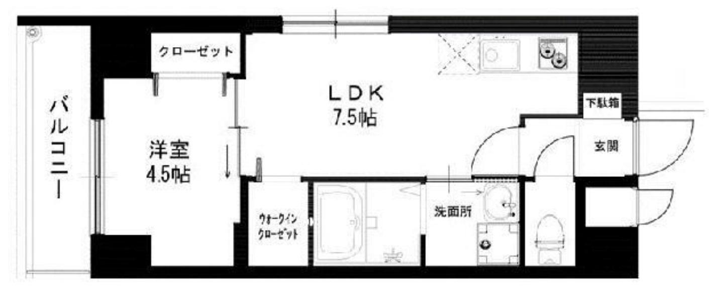LACASA上本町(1LDK/10階)の間取り写真