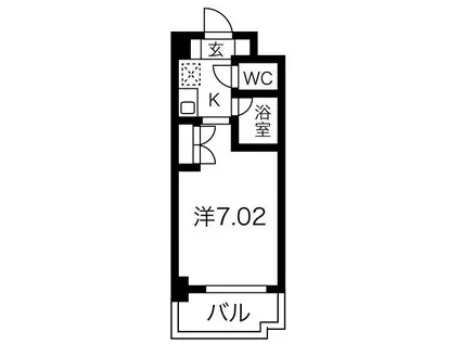ブロンズ森島(1K/3階)の間取り写真