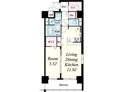 ステラ桜川(1LDK/4階)の間取り写真