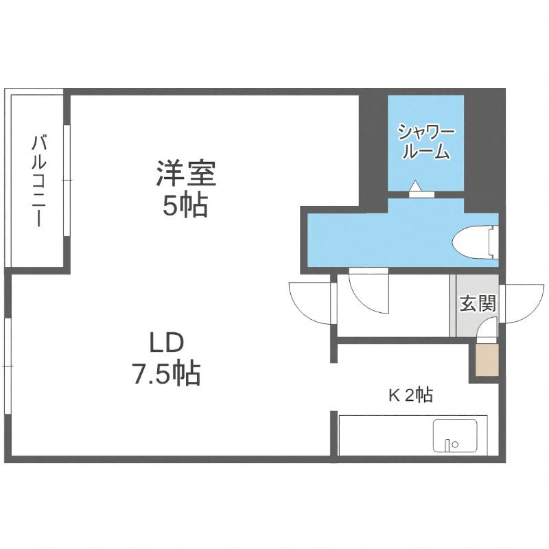 ハウスオブリザ平岸壱番館(1LDK/1階)の間取り写真