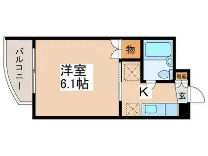 エクセル羽沢(1K/4階)の間取り写真