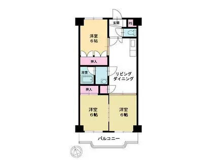 中圭ビル(3LDK/2階)の間取り写真