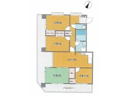 誠美マンション(4LDK/2階)の間取り写真