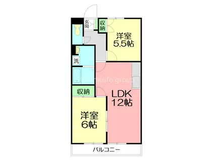 TRIPLET(2LDK/2階)の間取り写真