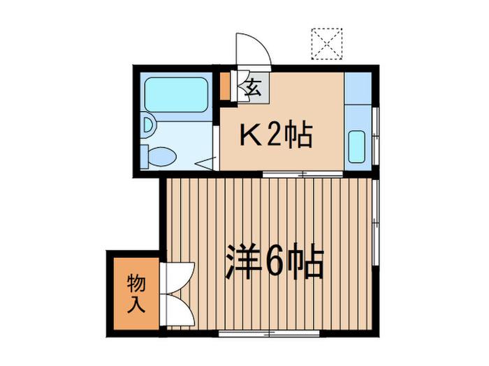 コーポ宮崎(1K/2階)の間取り写真