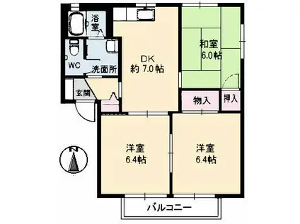 THRIVE HIRAFUKU B棟(3DK/2階)の間取り写真