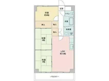 レジディア日比野(3LDK/7階)の間取り写真