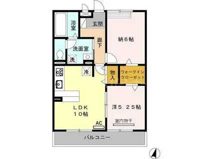 ラヴィーヌ(1SLDK/1階)の間取り写真