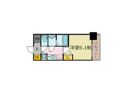 プレサンス新大阪ザシティ(1K/5階)の間取り写真