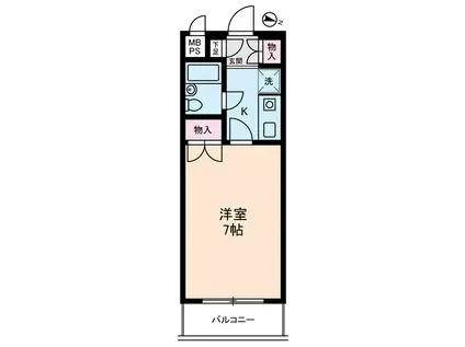 セザール清瀬中央公園(1K/1階)の間取り写真